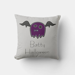 Boo Bat Lila Ghost Pillow Kissen