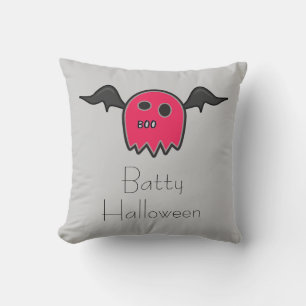 Boo Bat Pink Ghost Pillow Kissen