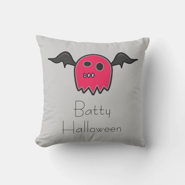 Boo Bat Pink Ghost Pillow Kissen (Vorderseite)