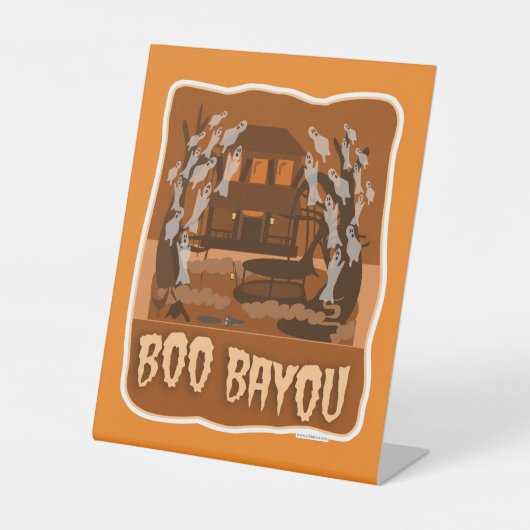 Boo Bayou Haunted beängstigenden Halloween Cartoon Sockelschild (Vorderseite)
