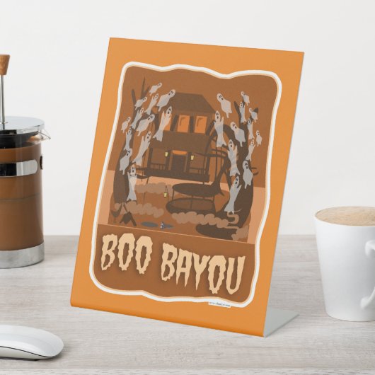 Boo Bayou Haunted beängstigenden Halloween Cartoon Sockelschild (In SItu)