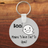 BOO bedeutet, dass ich Liebe habe, dass du Keyring Schlüsselanhänger (Vorderseite)