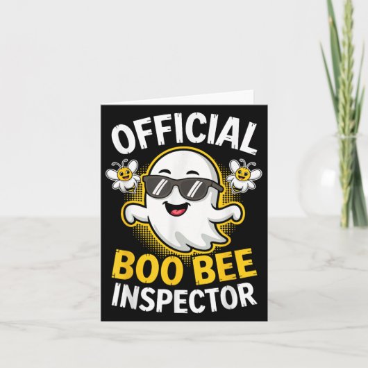 Boo Bee Inspector Shirt Men Women Halloween Costum Karte (Vorderseite)