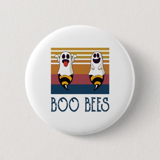 Boo Bees Couple Ghost Halloween Shirt Button (Vorderseite)