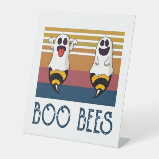 Boo Bees Couple Ghost Halloween Shirt Sockelschild (Vorderseite)