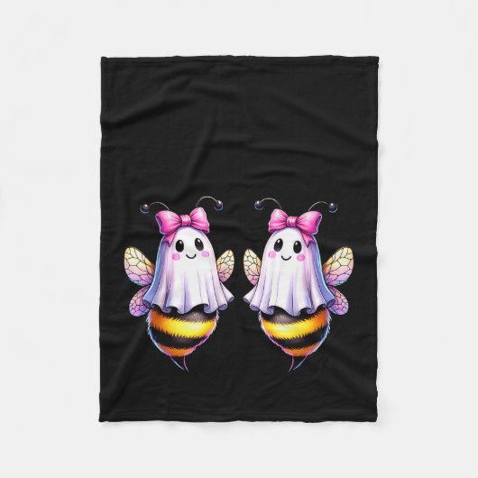 Boo Bees Ghost Bee Halloween Costume Women Funny Fleecedecke (Vorderseite)