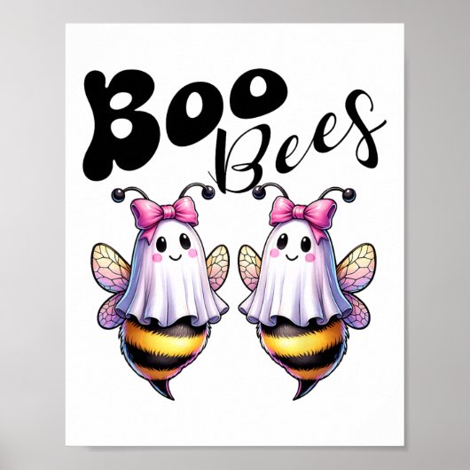 Boo Bees Ghost Bee Halloween Kostüm Frauen Funny Poster (Vorne)