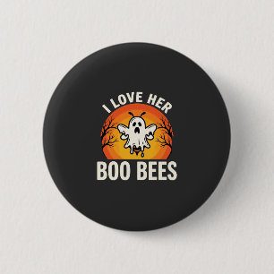 Boo Bees Halloween Geist Biene Lustiges Design_1 Button