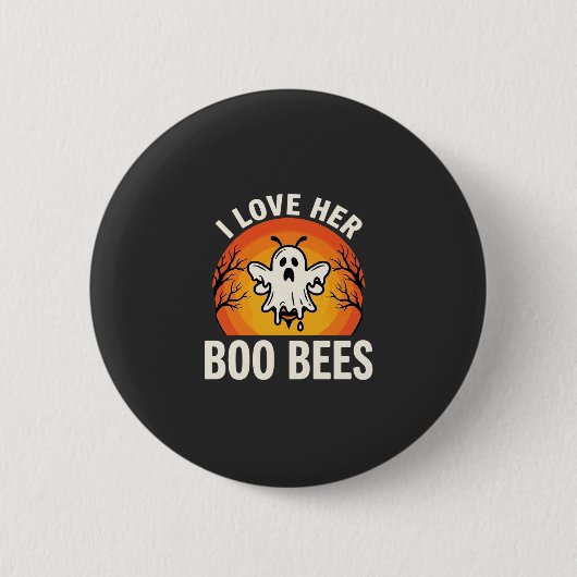 Boo Bees Halloween Geist Biene Lustiges Design_1 Button (Vorderseite)