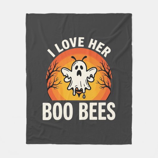 Boo Bees Halloween Geist Biene Lustiges Design_1 Fleecedecke (Vorderseite)