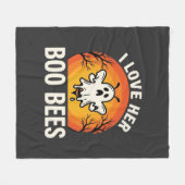 Boo Bees Halloween Geist Biene Lustiges Design_1 Fleecedecke (Vorderseite (Horizontal))