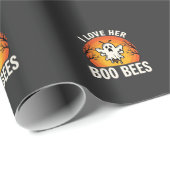 Boo Bees Halloween Geist Biene Lustiges Design_1 Geschenkpapier (Rolleneckpunkt)