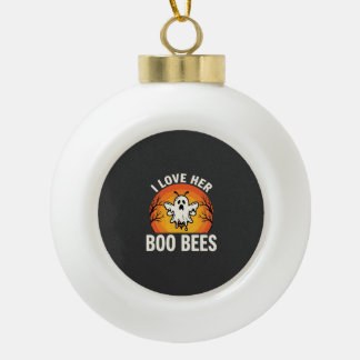 Boo Bees Halloween Geist Biene Lustiges Design_1 Keramik Kugel-Ornament