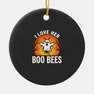 Boo Bees Halloween Geist Biene Lustiges Design_1 Keramik Ornament