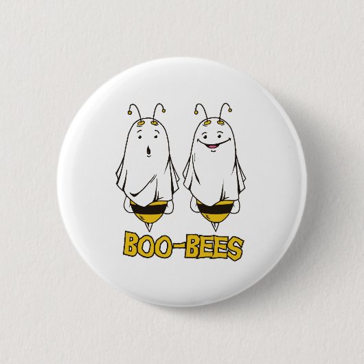 Boo Bees Halloween - Halloween Funny Ghosts Bees Button (Vorderseite)