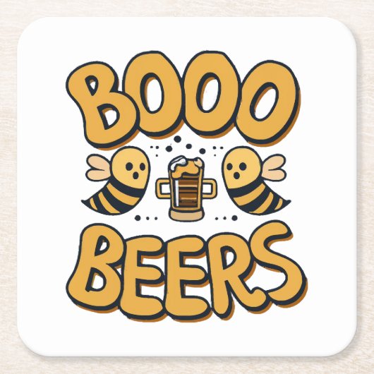 Boo Bees Rechteckiger Pappuntersetzer (Vorderseite)
