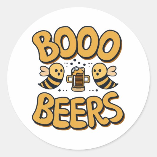 Boo Bees Runder Aufkleber (Vorderseite)