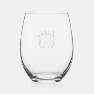 Boo Bees Vintage Halloween-Geist-Biene-Design_1 Weinglas Ohne Stiel