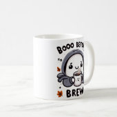 Boo Before Brew Geist Kaffee Lustiger Halloween Kaffeetasse (VorderseiteRechts)