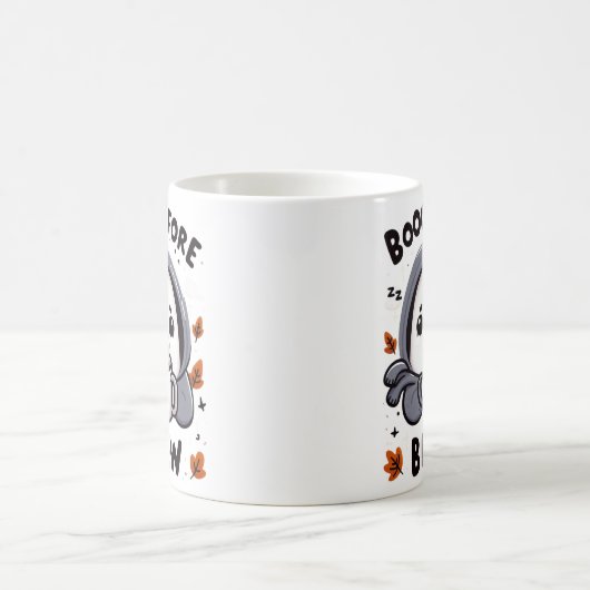 Boo Before Brew Ghost Coffee Funny Halloween Kaffeetasse (Mittel)