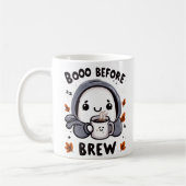 Boo Before Brew Ghost Coffee Funny Halloween Kaffeetasse (Links)