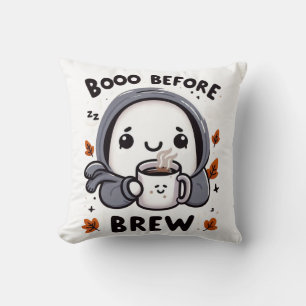 Boo Before Brew Lustiger Geist Süßer Halloween-Kaf Kissen
