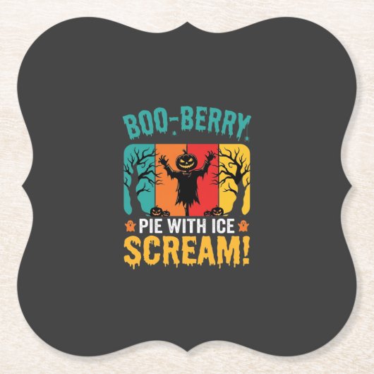Boo-Berry-Kuchen Halloween Eiscreme-Design Untersetzer (Vorderseite)