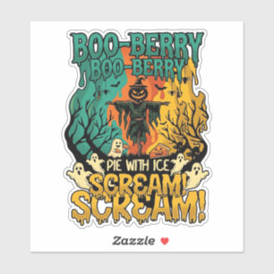 Boo Berry Pie Eis Schrei Kürbis Vogelscheuche Hall Aufkleber