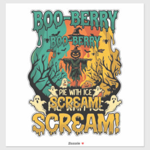 Boo Berry Pie Eis Schrei Kürbis Vogelscheuche Hall Aufkleber