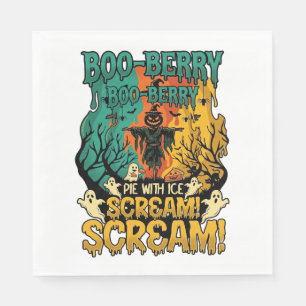 Boo Berry Pie Eis Schrei Kürbis Vogelscheuche Hall Serviette