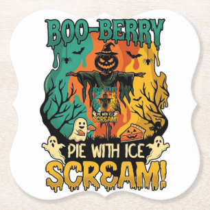 Boo Berry Pie Eis Schrei Kürbis Vogelscheuche Hall Untersetzer