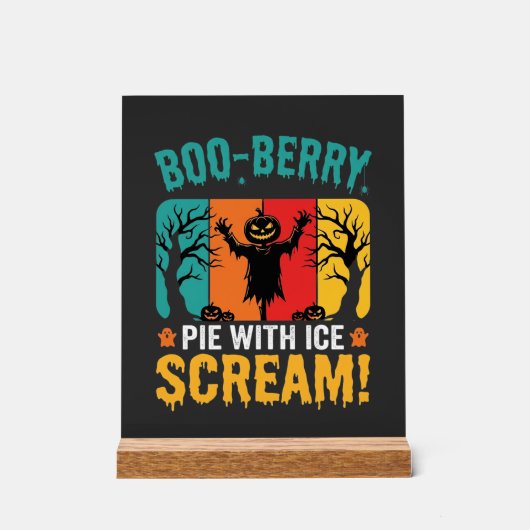 Boo-Berry-Pie-Halloween-Eiscreme-Design Acrylschild (Vorderseite)