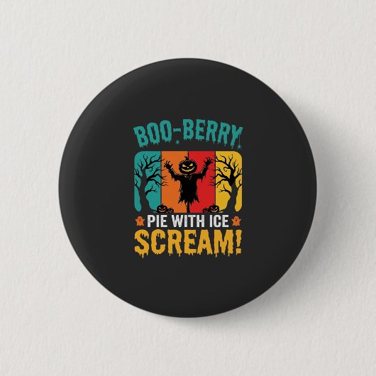 Boo-Berry-Pie-Halloween-Eiscreme-Design Button (Vorderseite)