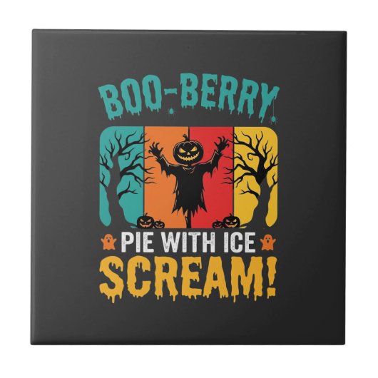 Boo-Berry-Pie-Halloween-Eiscreme-Design Fliese (Vorderseite)