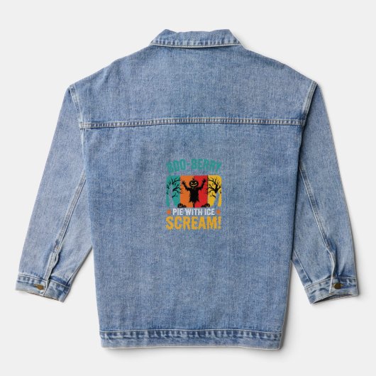 Boo-Berry-Pie-Halloween-Eiscreme-Design Jeansjacke (Rückseite)