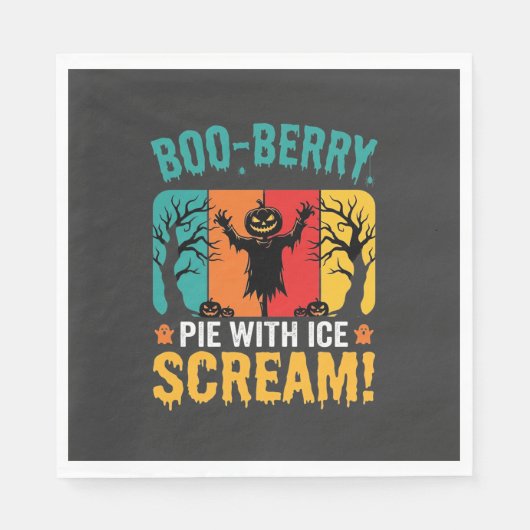 Boo-Berry-Pie-Halloween-Eiscreme-Design Serviette (Vorderseite)