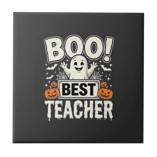 Boo Bester Lehrer Halloween-Geisterdesign_1 Fliese (Vorderseite)