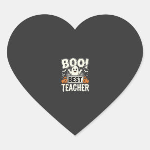 Boo Bester Lehrer Halloween-Geisterdesign_1 Herz-Aufkleber