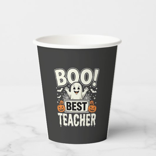 Boo Bester Lehrer Halloween-Geisterdesign_1 Pappbecher (Vorderseite)