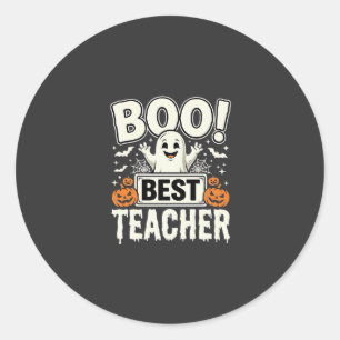Boo Bester Lehrer Halloween-Geisterdesign_1 Runder Aufkleber