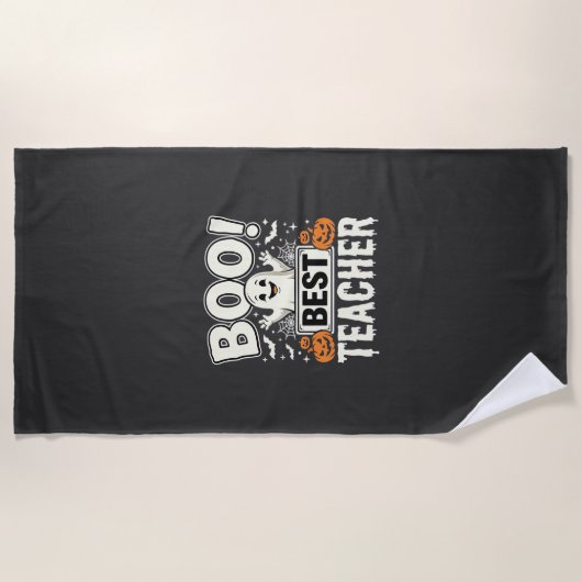 Boo Bester Lehrer Halloween-Geisterdesign_1 Strandtuch (Vorderseite)