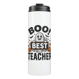 Boo Bester Lehrer Vintage Halloween Lehrer Design_ Thermosbecher