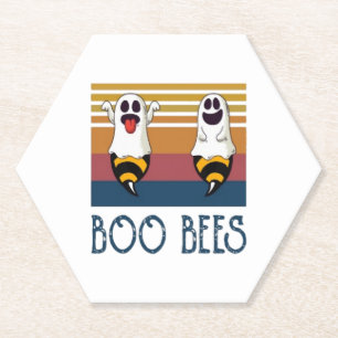 Boo Bienen Paar Geist Halloween-Shirt Untersetzer