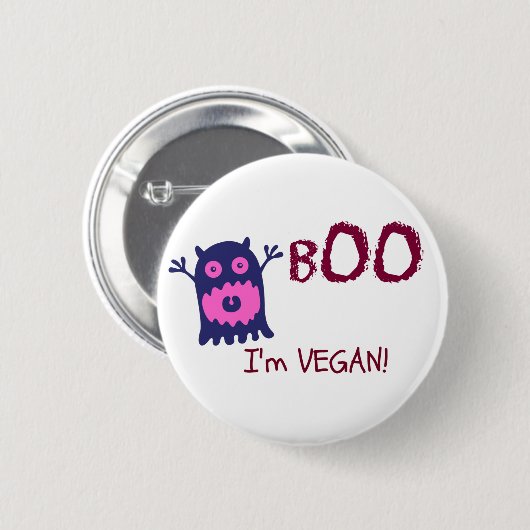 Boo bin ich veganer Knopf Button (Vorne & Hinten)