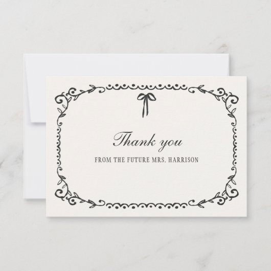 Boo Black Bow Halloween Brautparty Dankeskarte (Vorderseite)