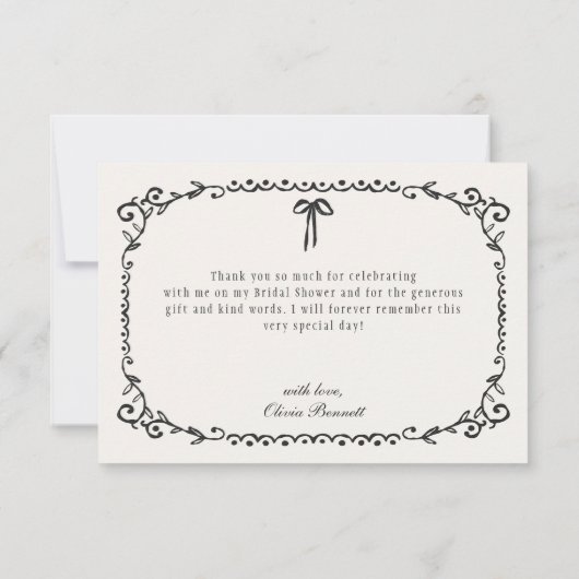 Boo Black Bow Halloween Brautparty Dankeskarte (Rückseite)