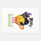 Boo Black Cat, Beängstigendes Pumpkin Coffee Hallo Geschenkpapier Set (Vorderseite)