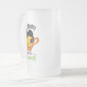 Boo Black Cat, Beängstigendes Pumpkin Coffee Hallo Mattglas Bierglas (Vorderseite Links)