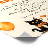 Boo Black Cat "Don't Say Baby" Baby Shower Game Poster (Ecke)