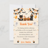 Boo Black Cat Halloween-Party Dankeskarte (Vorderseite)